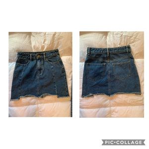 A short denim skirt
